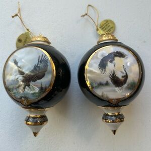 Bradford Exchange America the Beautiful Eagle Winged Majesty ornaments lot of 2